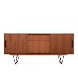 Mid-Century Sideboard, Dresser, Commode, Credenza Made Of Oak Vaneer - Teak Colour Livlo T-S05