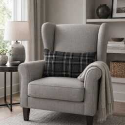 "Harris Tweed Birch Tartan - 50x30cm/20""x12" - thumbnail 1