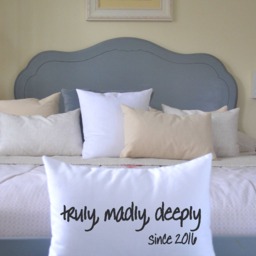 Personalized Pillow, Cotton Anniversary, 2nd Wedding Gift, Anniversary Personalized With Date Newlywed Shower Gift - thumbnail 2