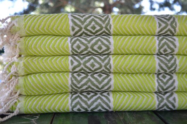 "Light Green Towel, Bath Towel, Cotton Towel, Turkish Peshtemal, 40""x70" - image 1