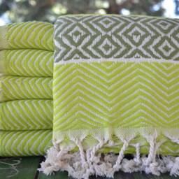 "Light Green Towel, Bath Towel, Cotton Towel, Turkish Peshtemal, 40""x70" - thumbnail 2