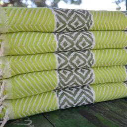 "Light Green Towel, Bath Towel, Cotton Towel, Turkish Peshtemal, 40""x70" - thumbnail 3