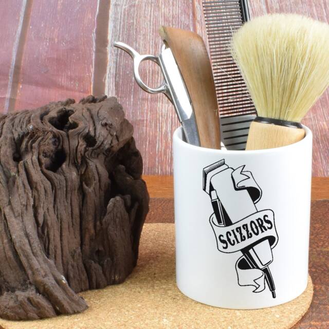 Personalised Barber Hairdresser Clippers Design Storage Ceramic Pot - image 1
