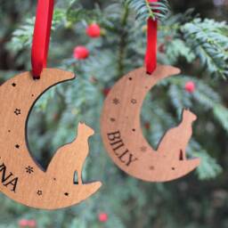 Personalised Cat Christmas Bauble, Decoration, Pet Lover Gift, Cats First Christmas, Wooden Tree Ornament - thumbnail 3