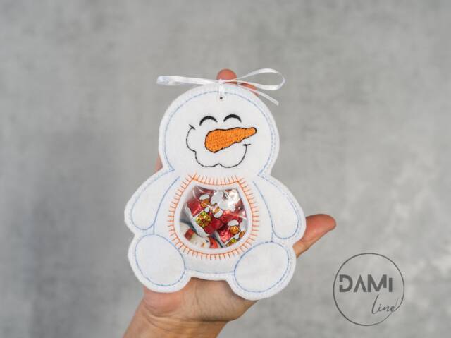 Snowman Treat Bag, Gift Party Favour, Stocking Filler, Christmas Eve Box Filler - image 1