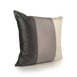 Charcoal, Light Grey, White Pillow, Custom Decorative Throw Pillow Cover, Cushion Accent Silk Blend, Striped - thumbnail 2
