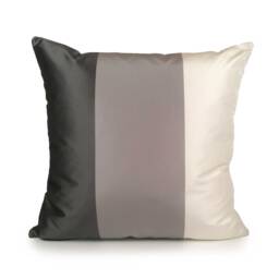 Charcoal, Light Grey, White Pillow, Custom Decorative Throw Pillow Cover, Cushion Accent Silk Blend, Striped - thumbnail 1