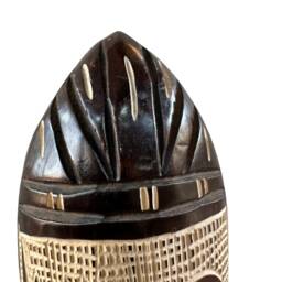 Hand Carved African Wooden Mask Safari Animal Wall Decor - 17 Inches - thumbnail 3