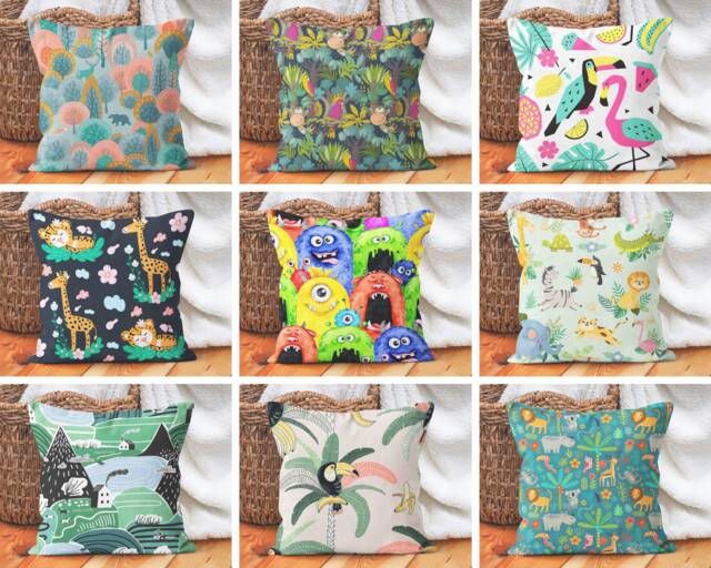 Lion & Monkey Pillow Case/Children's Room Gift/Nursery Cover/Kids Decor/Kids Case - image 1