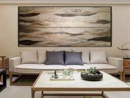 Original 2 Pieces - Set Of 2 Abstract Oil Painting. Clouds Heavy Textures Colored Painting On Canvas. Extra Large House Wall Art - thumbnail 1