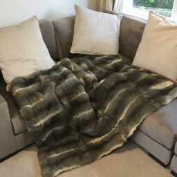 New Zealand Possum Natural Grey Fur King Single Bedspread/Throw - thumbnail 3