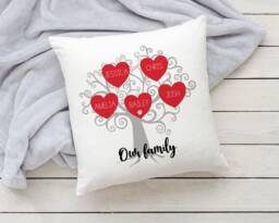 Family Tree Cushion - Personalised Gift New Home Grandparents Mum & Dad - thumbnail 1