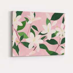 Blush Pink Jasmine Blossom Botanical Floral Pattern Canvas Wall Art Print Decor Picture Ready To Hang - thumbnail 4