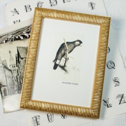 4x6 Inch Gold Frame Round-Ribbed Design /Golden Wedding/Anniversary/Bridesmaids Gift/Office Desktop Deluxe Photo Inches - thumbnail 2