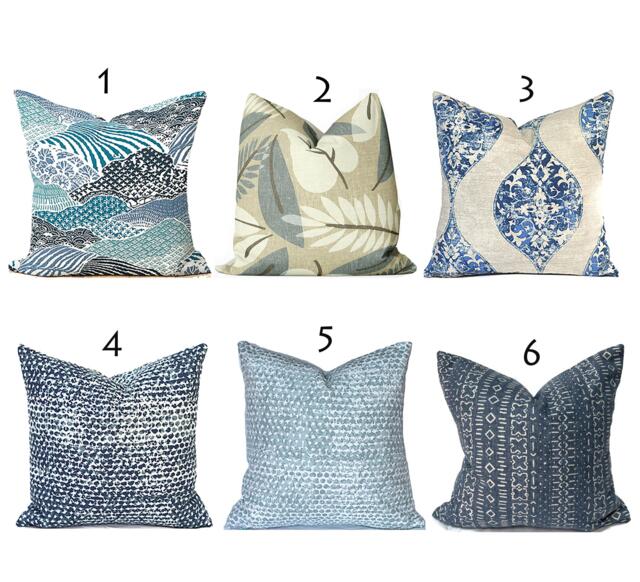 Indoor Pillow Cover With Zippers, Shades Of Blue, Pick Your Favorites - image 1