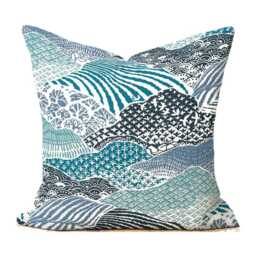 Indoor Pillow Cover With Zippers, Shades Of Blue, Pick Your Favorites - thumbnail 3
