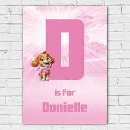 Paw Patrol Print - Skye Letter & Name Personalised Poster Wall Art - thumbnail 2