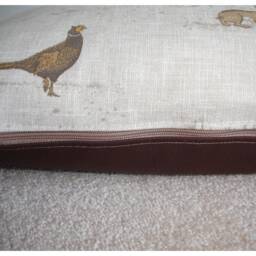 "Oblong Pillow Cover 12x20 Stag Fox Owl With Pompoms & Zip Autumn Bolster Tree Wildlife Deer Rabbit Squirrel 20""x12" - thumbnail 3