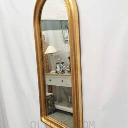 Arch Design Gold Gilt Leaf Wall Mirror French Vintage Antique Plain Round Top 72x34cm Bedroom Bathroom Hallway Modern Home Interior - thumbnail 4