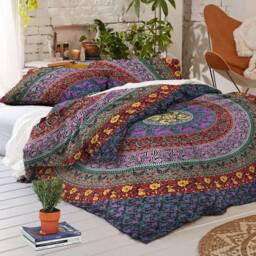Bohemian Mandala Queen Duvet Cover Set Indian Tapestry Bedding - thumbnail 4