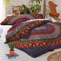 Bohemian Mandala Queen Duvet Cover Set Indian Tapestry Bedding
