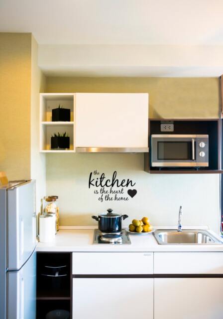 Kitchen Heart Home Quote - Wall Decal Custom Vinyl Art Stickers - image 1