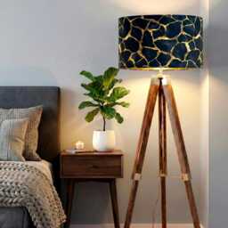 Handmade By Order Luxury Black Gold Stones Lava Abstract Geometric Pattern Drum Velvet Lamp Shade Pendant Light All Shapes Sizes - thumbnail 2