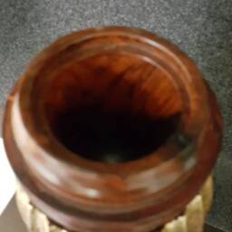 2460 Cocobolo Ebony Mesquite Curly Maple Fluted Lidded Vessel - thumbnail 4