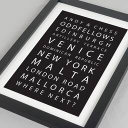 Custom Bucket List Print - Personalised Countries & Destinations Visited Travel Gift For Wanderlust Va042 - thumbnail 3