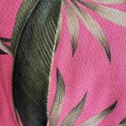 Tropical Hawaiian Barkcloth Cushion Cover - Pink Bird Of Paradise Envelope Finish - thumbnail 3