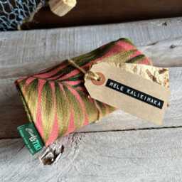 Tropical Hawaiian Barkcloth Cushion Cover - Pink Bird Of Paradise Envelope Finish - thumbnail 2