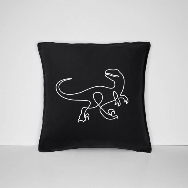 Raptor Dinosaur Print Pillow Case Minimalist Cotton Cushion Cover - image 1