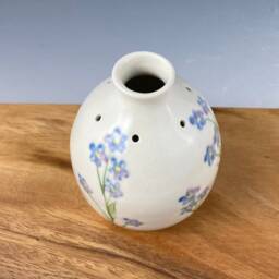 Handmade Pottery Bud Vase Forget-Me-Not Pansy Pot, Essential Oil Reed Diffuser - thumbnail 3