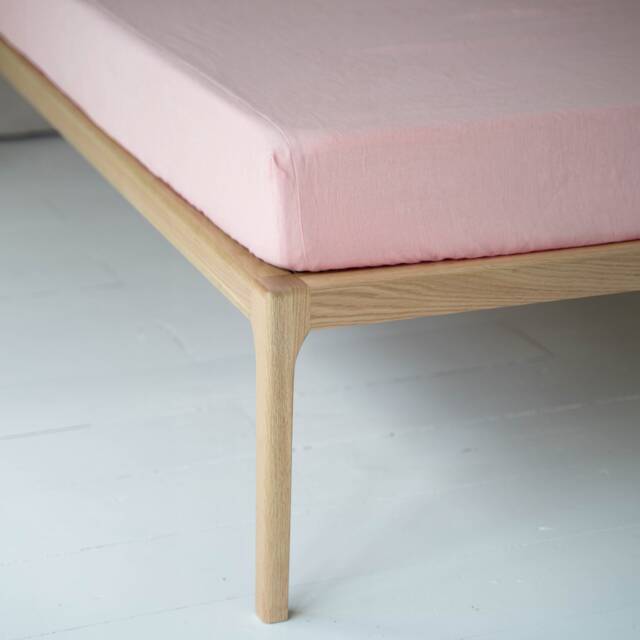 Dusty Rose Linen Fitted Sheet, Deep Pocket, Custom Size - image 1
