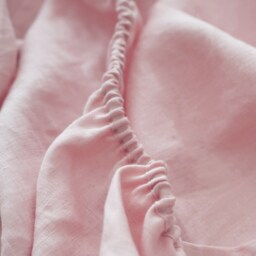 Dusty Rose Linen Fitted Sheet, Deep Pocket, Custom Size - thumbnail 2