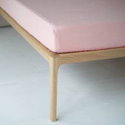 Dusty Rose Linen Fitted Sheet, Deep Pocket, Custom Size - thumbnail 1