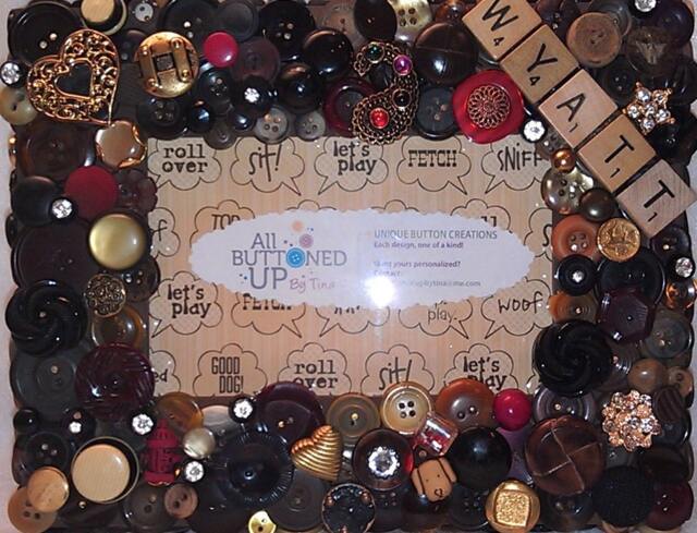 Reserved ~ Custom Only Doggie Button Frame Customized Gift Personalized For Pet Lover Bohemian Art 4x6 Photo - image 1
