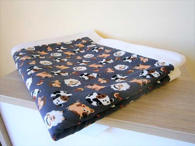 Baby Blanket, Boys & Girls, Fine Corduroy, Cow Patterns, Pigs, Lambs - image 1
