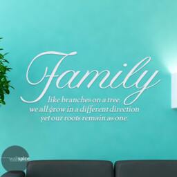 Family Like Branches On A Tree We All Grow in Different Direction Yet Our Roots Remain As One Vinyl Wall Decal Sticker - thumbnail 2