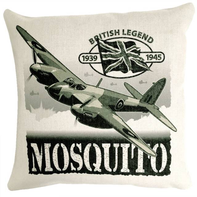 De Haviland Dh98 Mosquito Raf World War 11 Multirole Fighter Bomber Combat Aircraft Action Design Cushion Inner Included - image 1
