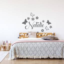 Butterfly Name Wall Decal Personalized Girls Nursery Decor Ww5 - thumbnail 1
