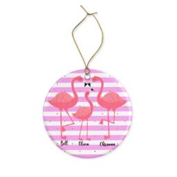 Personalised Flamingo Family Christmas Ornament Ceramic Or Mdf - thumbnail 3