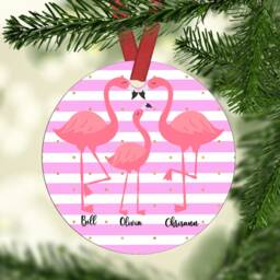 Personalised Flamingo Family Christmas Ornament Ceramic Or Mdf - thumbnail 2