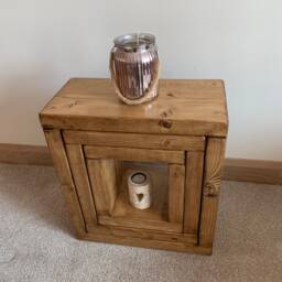 Nest Of Tables End Cubes Side Table Solid Wood Pine Oak - thumbnail 2