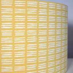 Yellow Geometric Dash Lampshade With Gold Silver Or White Lining in 20cm To 50cm Diameter, Funky Pattern For Ceiling Lampbase - thumbnail 3