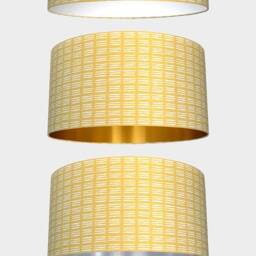 Yellow Geometric Dash Lampshade With Gold Silver Or White Lining in 20cm To 50cm Diameter, Funky Pattern For Ceiling Lampbase - thumbnail 2