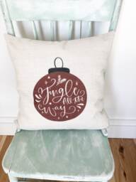 Jingle All The Way Christmas Pillow Cover Rustic Linen Farmhouse Decor - thumbnail 1
