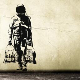 Wall Decal Banksy Astronaut, Street Art Wall-Decor, Spaceman, Graffiti Sticker, Art, Stencil Decal, Office & Home-Decor - thumbnail 2