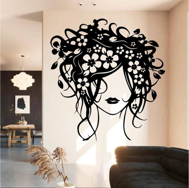 Beautiful Floral Mind Vinyl Wall Art, Decal, Sticker, Transfer, Mural, Decor, Rent Friendly, Interior, Exterior, Full Removable, - 0288 - image 1