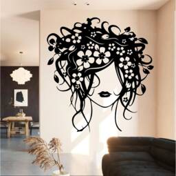 Beautiful Floral Mind Vinyl Wall Art, Decal, Sticker, Transfer, Mural, Decor, Rent Friendly, Interior, Exterior, Full Removable, - 0288 - thumbnail 1
